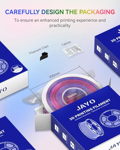 JAYO Silk Rainbow PLA+ 3D Printer Filament 1.75mm, 1.1kg - color: Silk Rainbow 02, size: 1.1KG