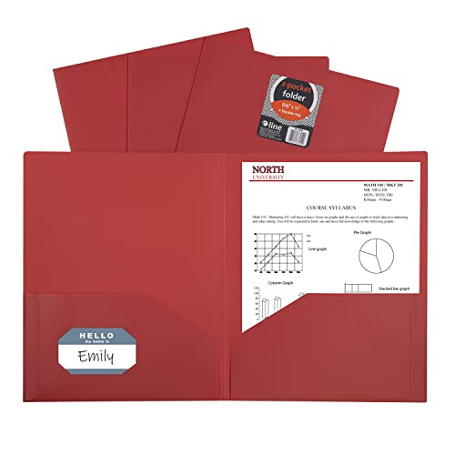 C-Line Heavyweight Poly Portfolio, Red, 25/Box (33954) - color: Red, size: 25-Pack