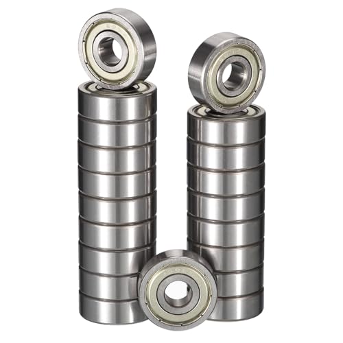 628ZZ Deep Groove Ball Bearings, ID 8mm x OD 24mm x Width 8mm Miniature Bearings, Double Metal Shielded Ball Bearing Chrome Steel Z2 Lever 20pcs - size: 628ZZ 8x24x8mm