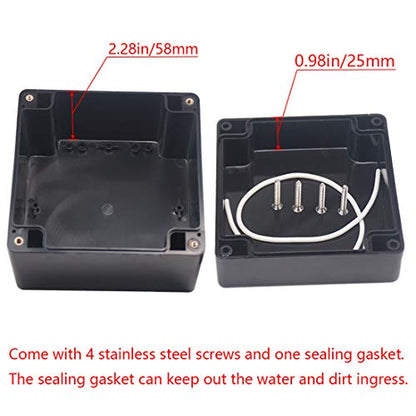 Project Box ABS Black Electrical Boxes IP65 Outdoor Waterproof Box Electronic Junction Box Power Enclosure with Cable Glands for DIY Project 4.72 x 4.72 x 3.54 inch (120x120x90mm) - size: 4.72"x4.72"x3.54"