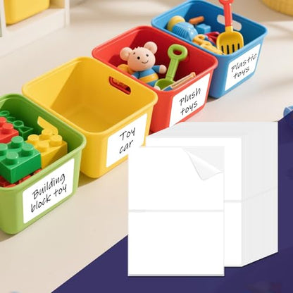 LLIKED 150 Pcs 6"x4" Blank Removable Labels for Storage Bins No Residue - size: Extra Large