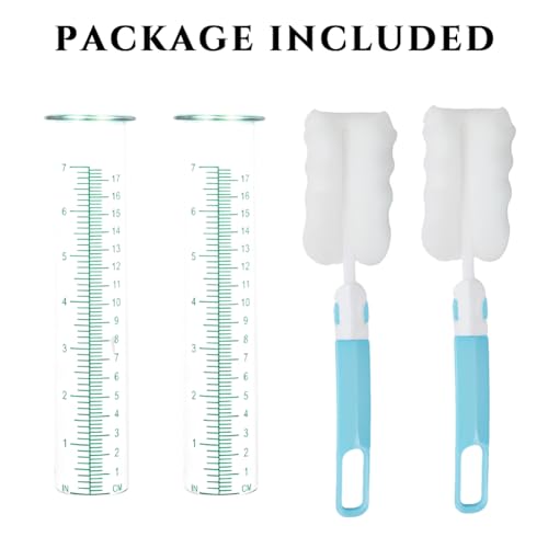 7'' Capacity Rain Gauge Replacement Tube Glass, 2 Pcs - color: Green-2PCS