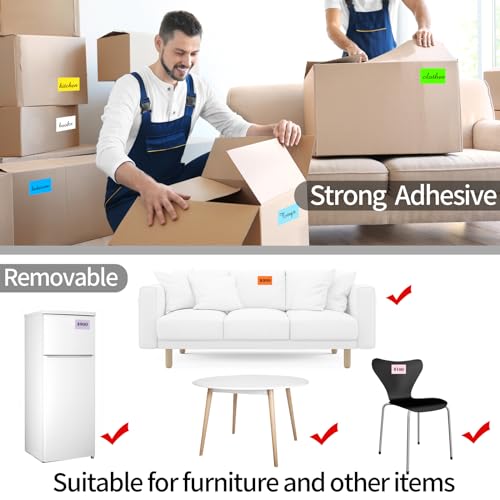 STARLIBOO Colored Labels Stickers 3 x 2 Inch, Removable Rectangle Moving Labels Stickers, 250Pcs Garage Sale Price Stickers, Adhesive Moving Labels for Boxes(Blue) - color: Blue, size: 2*3 inch