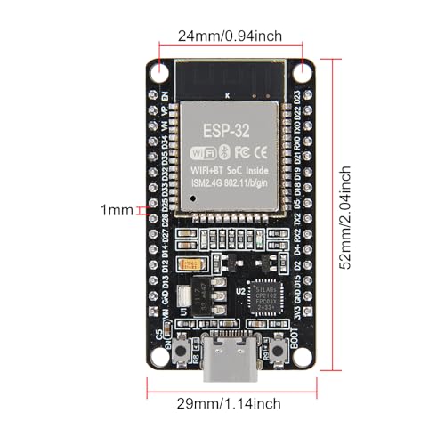 AITRIP 2PCS ESP32 Dev Boards, USB-C Esp32-Wroom-32, WiFi Bluetooth Low-Power for Arduino IoT Application - color: 2PCS