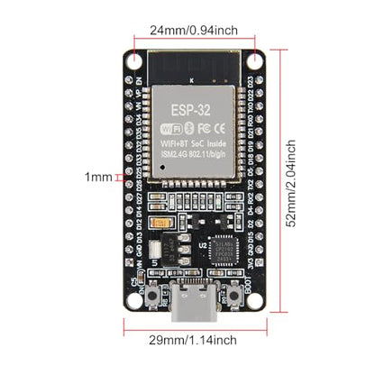 AITRIP 2PCS ESP32 Dev Boards, USB-C Esp32-Wroom-32, WiFi Bluetooth Low-Power for Arduino IoT Application - color: 2PCS