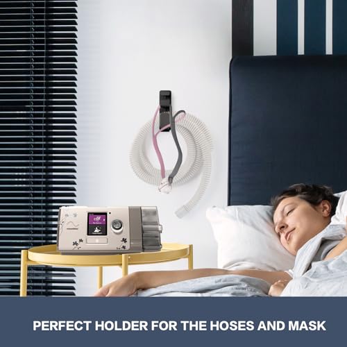 CPAP Hose Holder Hanger cpap Mask Hook & Tubing Holder for Bed with Anti-Skid Function Avoids Hose Tangle and 2 Removable Refill Strips（Damage-Free Hanging） cpap Machine Supplies - size: 1