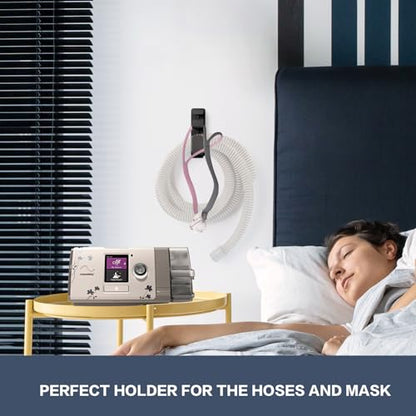 CPAP Hose Holder Hanger cpap Mask Hook & Tubing Holder for Bed with Anti-Skid Function Avoids Hose Tangle and 2 Removable Refill Strips（Damage-Free Hanging） cpap Machine Supplies - size: 1