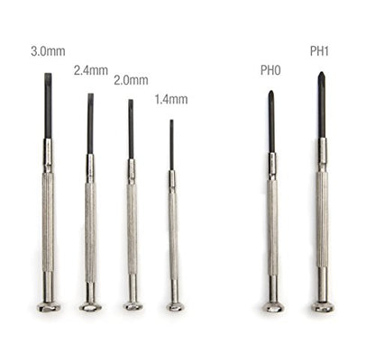 STEELMAN Precision Steel Shaft 6-Piece Electronics Screwdriver Set, Variety of Slotted/Phillips Sizes, Swivel-Head, Storage Case Included - size: 6-Piece Steel