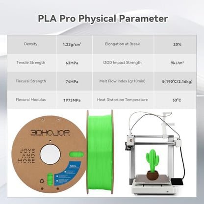 3DHoJor PLA+ 3D Printer Filament Peak Green,1KG - color: Peak Green