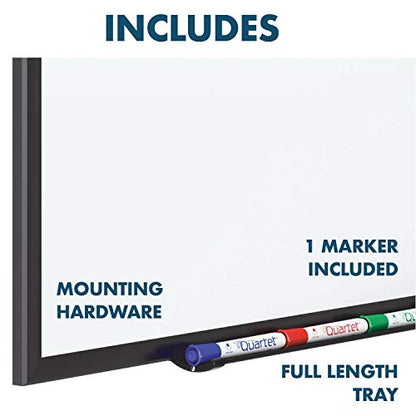 Quartet Magnetic Porcelain Whiteboard, 8' x 4' White Board, Premium, Duramax, Black Aluminum Frame (2548B) - color: Black, size: 96"W x 48"H