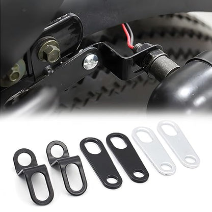 AUCELI Rear Turn Signals Brackets, 2PCS Motorcycle Rear Indicator Light Relocation Holder, Silver Straight 10mm Hole Shock Brackets - style: Silver/Straight