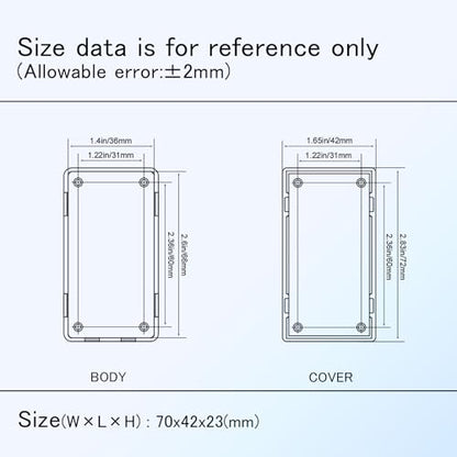 Project Box 8 Pieces Electrical Box Small Junction Box ABS Plastic Enclosure Power Electronic Case White 2.76" x 1.65" x 0.91"(70 x 42 x 23mm) - color: White, size: 2.76" x 1.65" x 0.91"