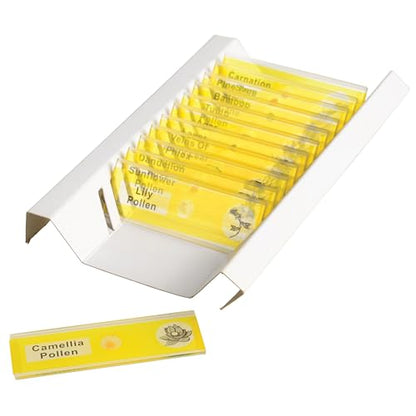 Prepared Microscope Slides for Kids – 12 Plastic Plant Specimens with Labels & Images – Safe, Durable Biology Science Kit for Students Ages 8+ - size: Plants - 12 pc
