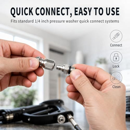 Sewer Jetter Nozzle Kit, 3 Pcs Stainless Steel Rotating Button Nose