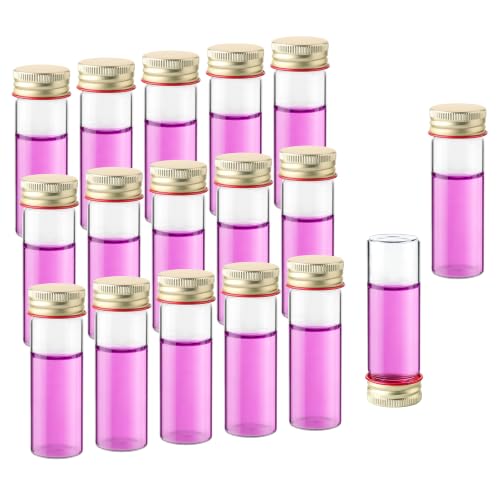 20pcs 25ml Borosilicate Glass Test Tubes with Screw Caps, LVH008 - color: Clear