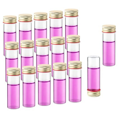 20pcs 25ml Borosilicate Glass Test Tubes with Screw Caps, LVH008 - color: Clear