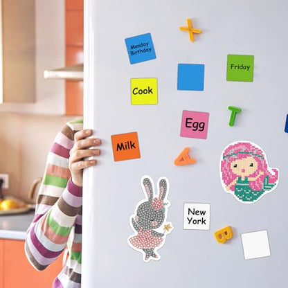 36Packs Reusable Magnetic Sticky Notes, 3" x 3" Dry Erase Magnets Labels, Widely Use to Post Notes for Whiteboard, Fridge, Locker, Cabinet, Door - Office & Classroom Supplies - style: 3x3, 36Pcs-Full Color