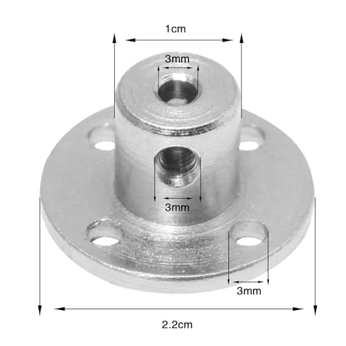 3mm Flange Shaft Coupling, 4 PCS - size: 3mm, style: 4PC