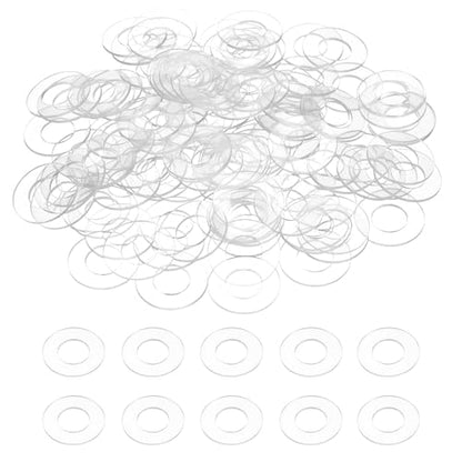 uxcell 120 Pcs M10 PVC Flat Washers 10mm ID 20mm OD 1mm Thick Plain Washer Grommets Plastic Sheet Gasket Fastener Sealing Spacer Gasket Ring Water Hose Washers, Clear - size: M10x20mmx1mm