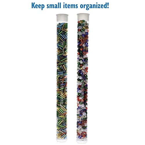 The Beadsmith Clear Plastic Tubes - 6-Inch-Long Round Tubes, 9/16 Inches in diameter - Flat Caps - Use for Beads, Bath Salts, Wedding & Party Favors, Home or Office Storage - Bag of 20 (Pack of 2) - size: 6 x 9/16 inches (Pack of 2)