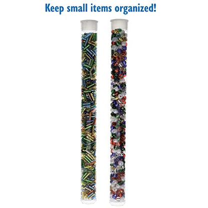 The Beadsmith Clear Plastic Tubes - 6-Inch-Long Round Tubes, 9/16 Inches in diameter - Flat Caps - Use for Beads, Bath Salts, Wedding & Party Favors, Home or Office Storage - Bag of 20 (Pack of 2) - size: 6 x 9/16 inches (Pack of 2)