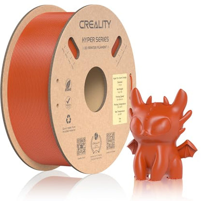 Official CREALITY Hyper PLA Filament 1.75mm, High Speed PLA 30-600mm/s Rapid 3D Printer Filament, Dimensional Accuracy +/-0.02mm, Fit Most FDM 3D Printers, 1KG(2.2lbs) Spool Burnt Orange - color: Burnt Orange