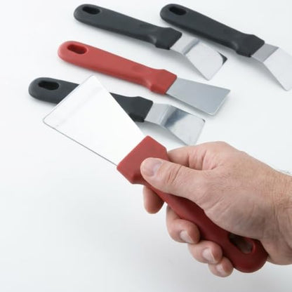 4 Pack Scraper Tool - Stainless Steel Metal Scraper with Comfortable Handle for Easy Separation of Prints (Black x 2 + Red x 2)