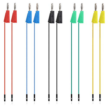 Sumnacon 10 Pcs Stackable Banana Plug to Breadboard Male Jumper Wire,26 AWG