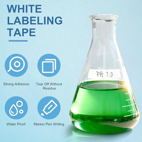 Glenmal Laboratory Labeling Tapes, 164 Ft x 3/4 Inch, White, 3 Rolls - color: White
