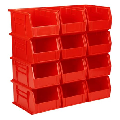 HE HUDSON EXCHANGE 9.5" x 6" x 5" (12 Pack) Plastic Stackable Storage Bin, Red - color: Red, size: 12 Pack