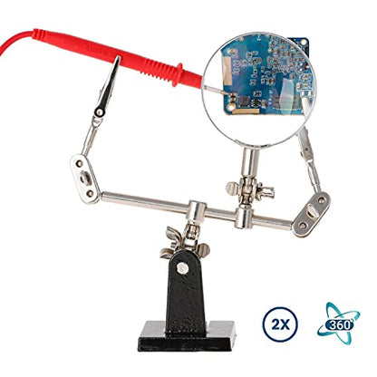 AmScope CBH-THTMG Third Hand Tool Circuit Board Holder with Magnifying