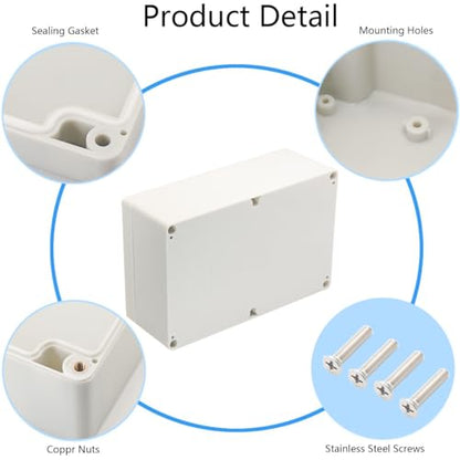 Project Box IP65 Waterproof Junction Box ABS Plastic Electrical Boxes DIY Electronic Project Case Power Enclosure White 9.06x5.90x3.43 inch (230 x 150 x87 mm) - color: White, size: 9.06"x5.90"x3.43"