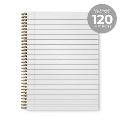 Floral Gratitude Spiral Notebook / 8.5" x 11" Journal / 120 College Ruled Pages/Durable Gloss Laminated Softcover/Gold Wire-o Spiral Binding/Made in the USA - color: Gratitude