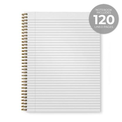 Floral Gratitude Spiral Notebook / 8.5" x 11" Journal / 120 College Ruled Pages/Durable Gloss Laminated Softcover/Gold Wire-o Spiral Binding/Made in the USA - color: Gratitude