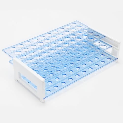 BorinGlass 50-Place Test Tube Rack for 16mm O.D. Tubes, Sturdy Plastic Lab Organizer - size: 16mm