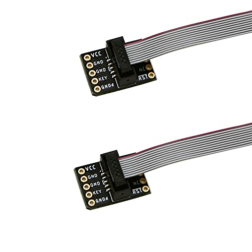 Treedix 2pcs JTAG Breakout Board Adapter Converter SWD Breakout Jtag Debug Board with 2 Row 1.27mm Pitch 10pins Female to Female IDC Connector Flat Flexible Gray Ribbon Jumper Cable 200mm for J-Link