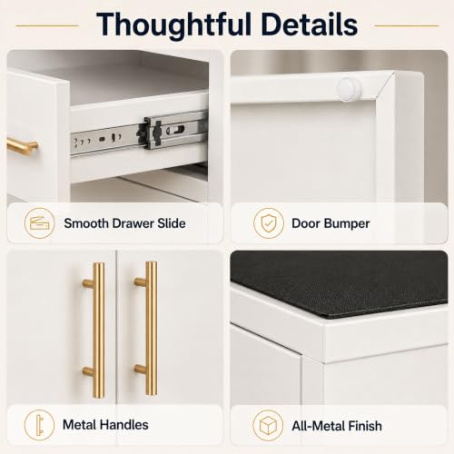3D Printer Cabinet, Big Sturdy 3D Printer Stand Table with Filament Storage (DK-White) - color: DK-White