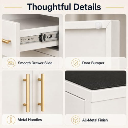 3D Printer Cabinet, Big Sturdy 3D Printer Stand Table with Filament Storage (DK-White) - color: DK-White