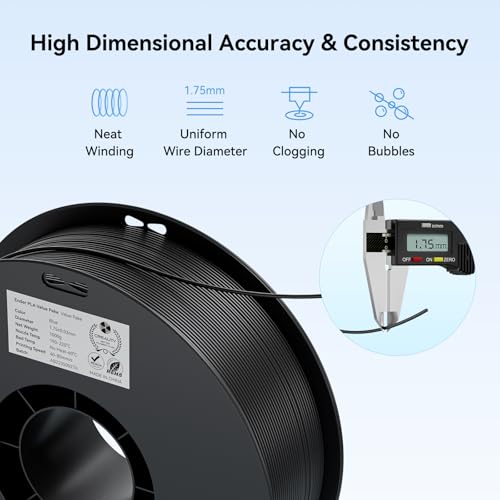 Creality PLA 3D Printer Filament, Multicolor, 12-Pack, 12KG Total - color: Black*2+white*2+grey*2+blue*2+red*2+yellow*2 Pla, size: 12kg