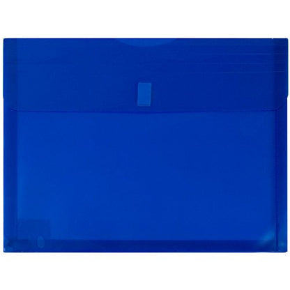 JAM PAPER Plastic Expansion Envelopes with Hook & Loop Closure - Letter Booklet - 9 3/4 x 13 with 1 Inch Expansion - Blue - 12/Pack - color: Blue, size: 1" Expansion