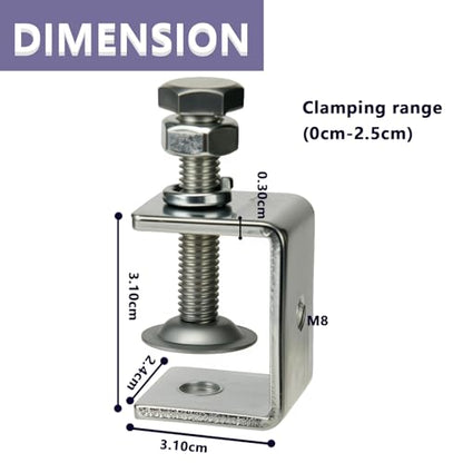 Rust Resistant Steel C-Clamps, Mini Tiger Clamps for Woodworking, Heavy Duty Metal U Clamps with Stable Wide Jaw Opening/I-Beam Design for Metal Working Woodworking Welding Building (1 3/16 In-6pcs) - size: 1 3/16 In-6pcs