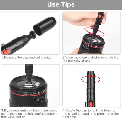 17-in-1 Camera Cleaning Kit for DSLR Cameras (Canon, Nikon,Sony), with Air Blower/Cleaning Pen/Detergent/Cleaning Cloth/Lens Brush/Carry Case - size: 17-in-1