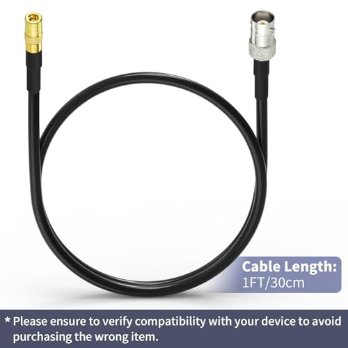 Superbat BNC Female to SMB Male 50 Ohm RG174 Coaxial Cable 1ft (2Pcs)