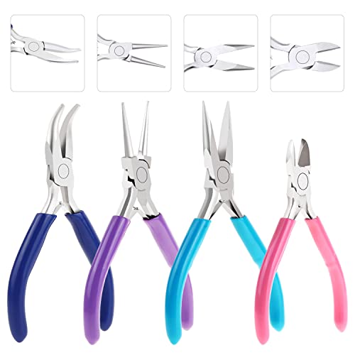 shynek 4pcs Jewelry Pliers Tools Kit for Crafts, Wire Wrapping, Jewelry Making Supplies - style: Set of 4