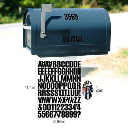 Letter Stickers,Mailbox Numbers,1.25 Inch Waterproof Vinyl Alphabet - color: Black, size: 1.25 Inch