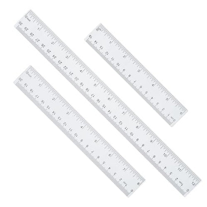 Ruler 12 Inch 8 Inch 6 Inch Rulers,Bulk for Classroom School Supplies for Kids，Clear Ruler，mm Ruler，Ruler Set