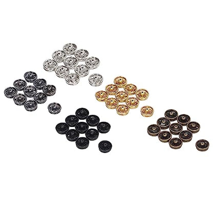 Mini Snap Buttons,Rust Proof Lightweight 100pcs Set,Metal Fasteners,Sew-on Replacement 5mm Mini for Women Men Dolls Skir