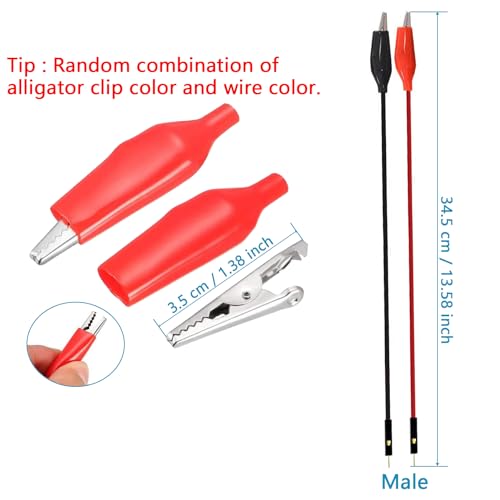 Minidodca I2C Qwiic Cable Kit Stemma QT Wire for SparkFun Development Boards Sensor Board Breakout Breadboard 4 Pin Sh1.0 Connector+2Pcs Alligator Clip Test Leads - size: 4 Pin Sh1.0 Connector