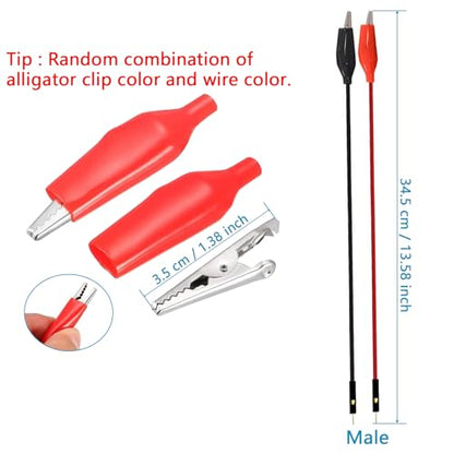 Minidodca I2C Qwiic Cable Kit Stemma QT Wire for SparkFun Development Boards Sensor Board Breakout Breadboard 4 Pin Sh1.0 Connector+2Pcs Alligator Clip Test Leads - size: 4 Pin Sh1.0 Connector