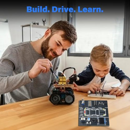 Car Driving Simulation Soldering Practice Kit, DIY Electronics Project Car Driver Simulator Solder Kit with LCD Display & Realistic Lighting Effects for DIY Learning